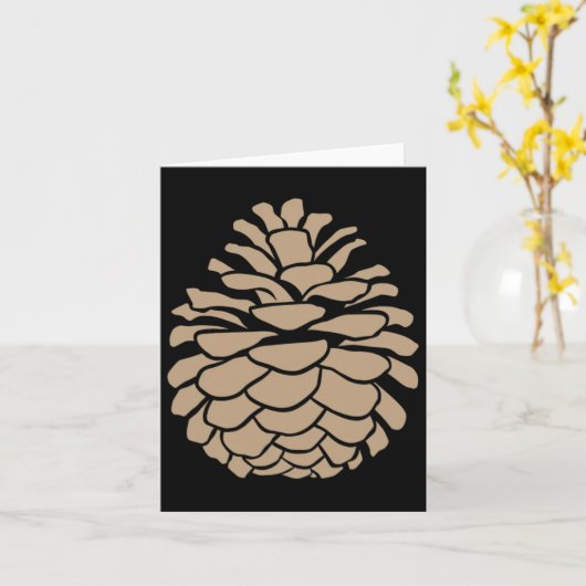 Big Pine Cone Tree Pinecone Forest Camping Nature  カード (黄色い花)