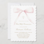 big pink bow | First Communion 招待状 (正面)