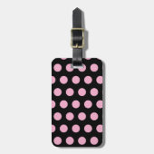 Big Pink Polka Dots on Black  ラゲッジタグ (正面縦)