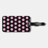 Big Pink Polka Dots on Black  ラゲッジタグ (裏面横)