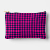 Big Pixel Check Plaid in Pink Navy アクセサリーポーチ (正面)