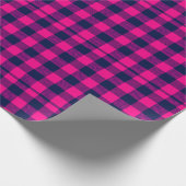 Big Pixel Check Plaid in Pink Navy ラッピングペーパー (角)