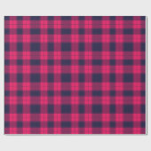 Big Pixel Check Plaid in Pink Navy ラッピングペーパー (フラット)