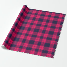 Big Pixel Check Plaid in Pink Navy ラッピングペーパー