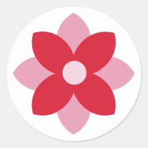 Big Poinsettia Red and Pink Holiday Sticker