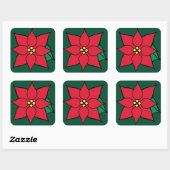 Big Poinsettia Stickers スクエアシール (シート)