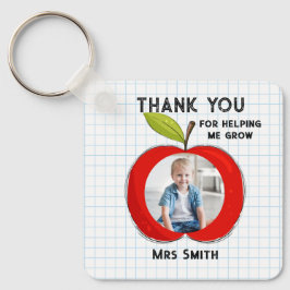 Big RED apple it takes a big heart photo card キーホルダー