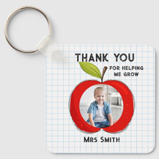 Big RED apple it takes a big heart photo card キーホルダー (正面)