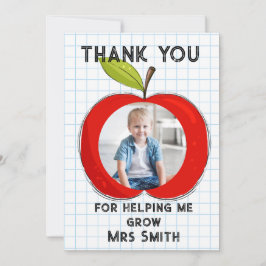 Big RED apple it takes a big heart photo card 招待状