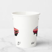 Big Red Car Paper Cup – Custom Text Party Cup 紙コップ (左)