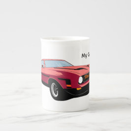 Big Red Car Specialty Mug – Custom Text Car Lover  ボーンチャイナマグカップ