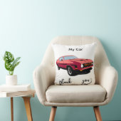 Big Red Car Throw Pillow –Home Décor クッション (椅子)
