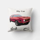 Big Red Car Throw Pillow –Home Décor クッション (裏面)