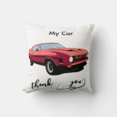 Big Red Car Throw Pillow –Home Décor クッション (正面)