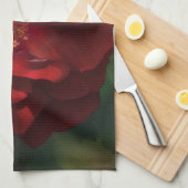 Big Red Dramatic Rose Art Kitchen Towel キッチンタオル (四つ折り)