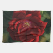 Big Red Dramatic Rose Art Kitchen Towel キッチンタオル (横)
