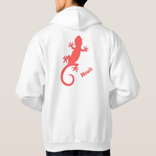 Big Red Gecko Silhouette and Your Name パーカ (裏面)