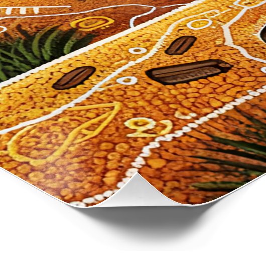 Big Red Kangaroo in Australian outback ポスター (コーナー)