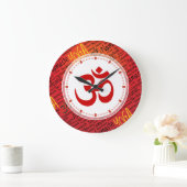Big Red Om -忘れ What Time It Is Yoga ラージ壁時計 (ホーム)