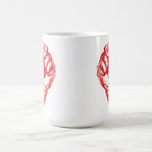 Big Red Raised Defiant Fist コーヒーマグカップ (中央)