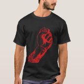 Big Red Raised Defiant Fist Tシャツ (正面)