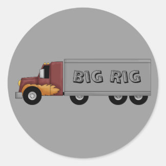 Big Rig 18 Wheeler Semi Truckおもしろい ラウンドシール