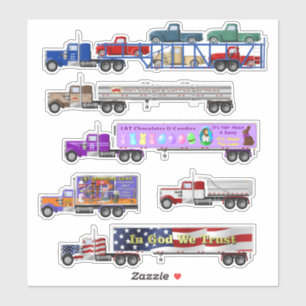 Big Rig and Little Red Truckスタンプ シール