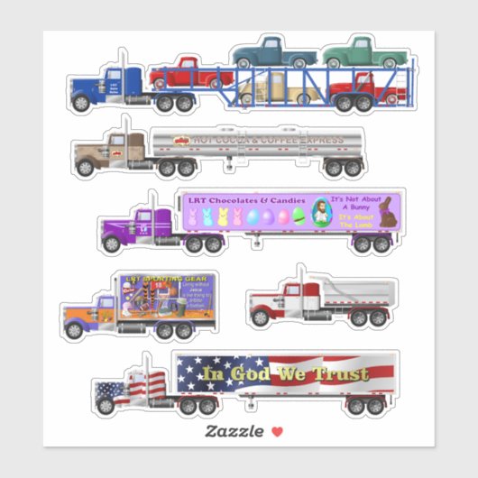 Big Rig and Little Red Truckスタンプ シール (シート)