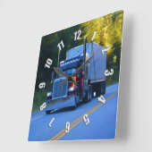 Big Rig Cargo Truck Artトラック スクエア壁時計 (傾斜)