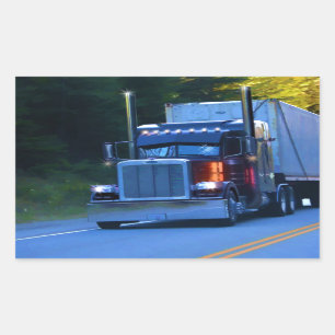 Big Rig Cargo Truck Artトラック 長方形シール