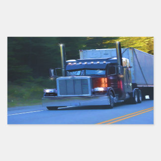 Big Rig Cargo Truck Artトラック 長方形シール