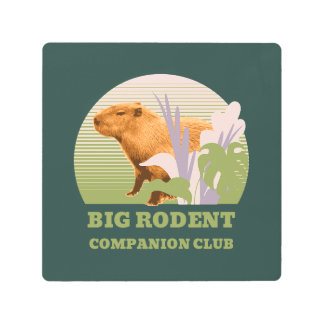 Big Rodent Companion Club Capybara メタルプリント