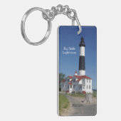 Big Sable Light House長方形キーチェーン キーホルダー (正面左)