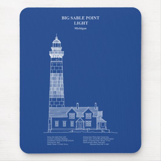 Big Sable Point Lighthouse - Michigan – AD マウスパッド (正面)