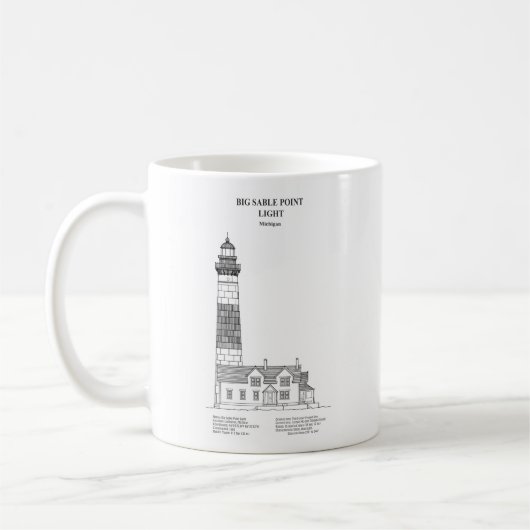 Big Sable Point Lighthouse - Michigan - BD コーヒーマグカップ (左)