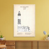 Big Sable Point Lighthouse - Michigan - SBD キャンバスプリント (インサイチュ (リビング))