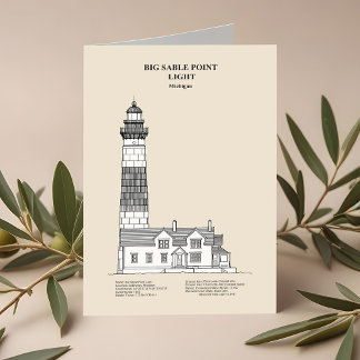Big Sable Point Lighthouse - Michigan - SBD サンキューカード
