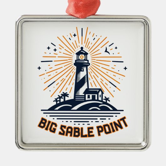 Big Sable Point Lighthouse Sunrise メタルオーナメント (正面)