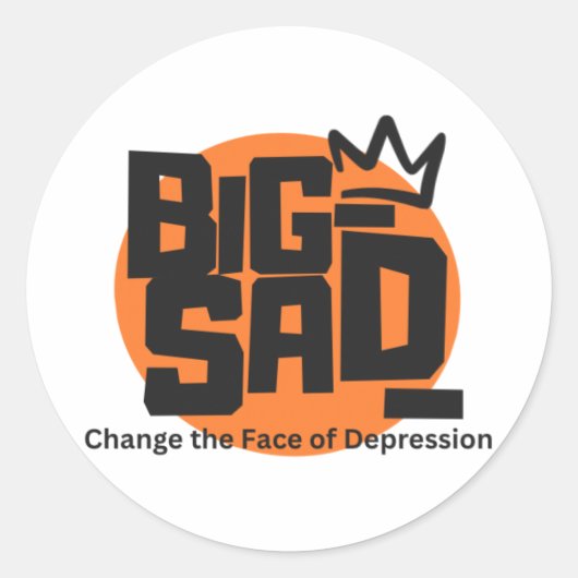 BIG SAD_Sticker ラウンドシール (正面)