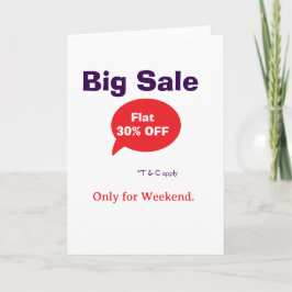 Big sale discount offer weekend company shop T&C カード