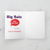 Big sale discount offer weekend company shop T&C カード (内部)