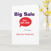 Big sale discount offer weekend company shop T&C カード (黄色い花)
