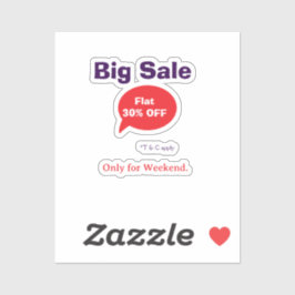 Big sale discount offer weekend company shop T&C シール