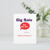 Big sale discount offer weekend company shop T&C ポストカード (スタンド正面)