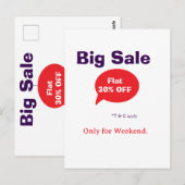 Big sale discount offer weekend company shop T&C ポストカード (正面/裏面)