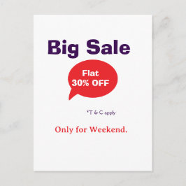 Big sale discount offer weekend company shop T&C ポストカード