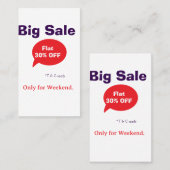 Big sale discount offer weekend company shop T&C 名刺 (正面/裏面)