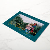 Big Script Foil Single Photo Holiday Card 箔シーズンカード (回転した状態)