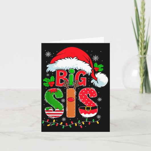Big Sis Santa Hat New Big Sister Announcement Xmas カード (正面)