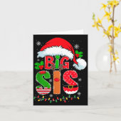Big Sis Santa Hat New Big Sister Announcement Xmas カード (黄色い花)